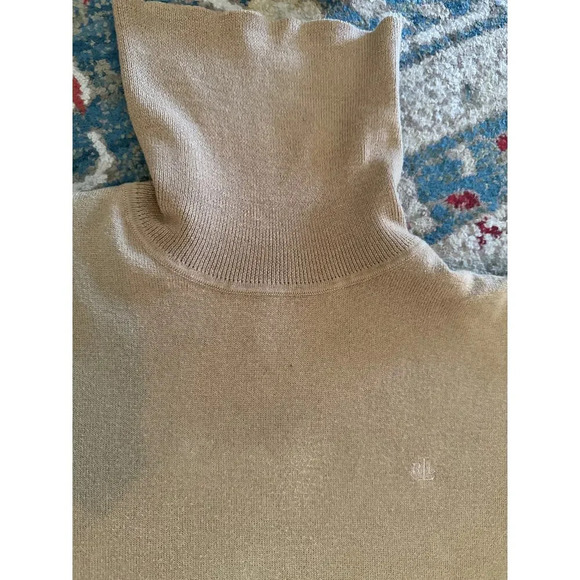 Lauren Ralph Lauren Beige Knit merino wool Turtleneck Pullover Sweater Size XL - Picture 8 of 8